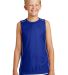 Sport Tek Youth PosiCharge Mesh153 Reversible Slee True Royal/Wht front view