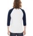 BB453 American Apparel Unisex Poly Cotton 3/4 Slee WHITE/ NAVY