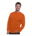 1102 Bayside Fleece Crew Neck Pullover Bright Orange front view
