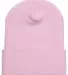 1501 Yupoong Heavyweight Cuffed Knit Cap in Baby pink front view