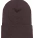 1501 Yupoong Heavyweight Cuffed Knit Cap in Brown front view