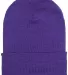 1501 Yupoong Heavyweight Cuffed Knit Cap in Purple front view