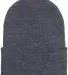 1501 Yupoong Heavyweight Cuffed Knit Cap in Dark grey front view