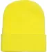 1501 Yupoong Heavyweight Cuffed Knit Cap in Safety yellow front view