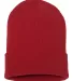 1501 Yupoong Heavyweight Cuffed Knit Cap in Red back view