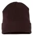 1501 Yupoong Heavyweight Cuffed Knit Cap in Brown back view