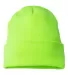 1501 Yupoong Heavyweight Cuffed Knit Cap in Safety green back view
