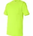 Bayside 1725 USA-Made 50/50 Short Sleeve T-Shirt w Safety Green side view