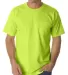 Bayside 1725 USA-Made 50/50 Short Sleeve T-Shirt w Safety Green front view