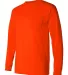 1730 Bayside Adult Long-Sleeve Tee With Pocket Safety Orange side view