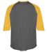2133 Badger Youth Performance 3/4 Raglan-Sleeve Ba in Graphite/ gold back view