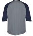 2133 Badger Youth Performance 3/4 Raglan-Sleeve Ba in Graphite/ navy back view