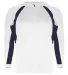 2154 Badger Youth Performance Long-Sleeve Hook Ath White/ Black front view