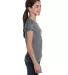 2616 LA T Girls' Fine Jersey Longer Length T-Shirt in Granite heather side view