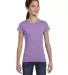 2616 LA T Girls' Fine Jersey Longer Length T-Shirt in Lavender front view