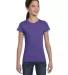 2616 LA T Girls' Fine Jersey Longer Length T-Shirt in Purple front view