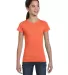 2616 LA T Girls' Fine Jersey Longer Length T-Shirt in Papaya front view