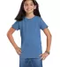 2616 LA T Girls' Fine Jersey Longer Length T-Shirt in Carolina blue front view