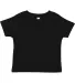 3301T Rabbit Skins Toddler Cotton T-Shirt BLACK front view