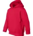 3326 Rabbit Skins Toddler Hooded Sweatshirt with P RED side view