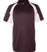 3344 Badger B-Dry Hook Polo Maroon/ White front view