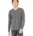 BELLA+CANVAS 3425 Mens Tri-Blend Long Sleeve V-Nec in Grey triblend front view