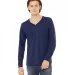 BELLA+CANVAS 3425 Mens Tri-Blend Long Sleeve V-Nec in Navy triblend front view