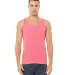 BELLA+CANVAS 3480 Unisex Cotton Tank Top in Neon pink front view