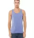 BELLA+CANVAS 3480 Unisex Cotton Tank Top in Blue triblend front view