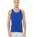 BELLA+CANVAS 3480 Unisex Cotton Tank Top in True royal front view