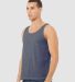 BELLA+CANVAS 3480 Unisex Cotton Tank Top in Heather navy side view