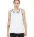 BELLA+CANVAS 3480 Unisex Cotton Tank Top in White/ tr royal front view
