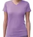 3507 LA T Ladies V-Neck Longer Length T-Shirt in Lavender front view