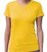3507 LA T Ladies V-Neck Longer Length T-Shirt in Yellow front view