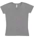 3507 LA T Ladies V-Neck Longer Length T-Shirt in Granite heather front view