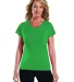 3507 LA T Ladies V-Neck Longer Length T-Shirt in Kelly front view