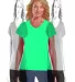 3507 LA T Ladies V-Neck Longer Length T-Shirt in Jade front view
