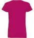3507 LA T Ladies V-Neck Longer Length T-Shirt in Fuchsia back view