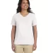3587 LA T Ladies' V-Neck T-Shirt in White front view
