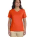 3587 LA T Ladies' V-Neck T-Shirt in Orange front view