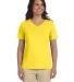 3587 LA T Ladies' V-Neck T-Shirt in Yellow front view