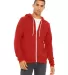 BELLA+CANVAS 3739 Unisex Poly-Cotton Fleece Zip Ho in Red front view