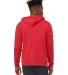 BELLA+CANVAS 3739 Unisex Poly-Cotton Fleece Zip Ho in Heather red back view