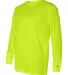 4104 Badger Adult B-Core Long-Sleeve Performance T Safety Yellow front view