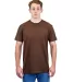 Tultex 202 Unisex Tee with a Tear-Away Tag  in Brown front view