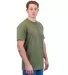 Tultex 202 Unisex Tee with a Tear-Away Tag  in Military green side view