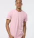 Tultex 202 Unisex Tee with a Tear-Away Tag  Pink front view