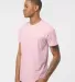 Tultex 202 Unisex Tee with a Tear-Away Tag  Pink side view