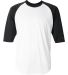 4133 Badger Adult Performance 3/4 Sleeve Raglan-Sl in White/ black front view