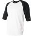 4133 Badger Adult Performance 3/4 Sleeve Raglan-Sl in White/ black side view